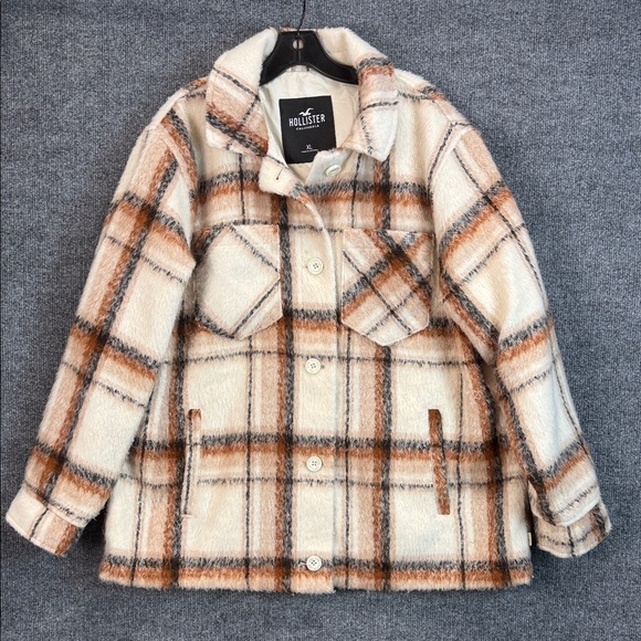 Hollister Jackets & Blazers - Hollister Plaid Lined Jacket in Soft Colors XL